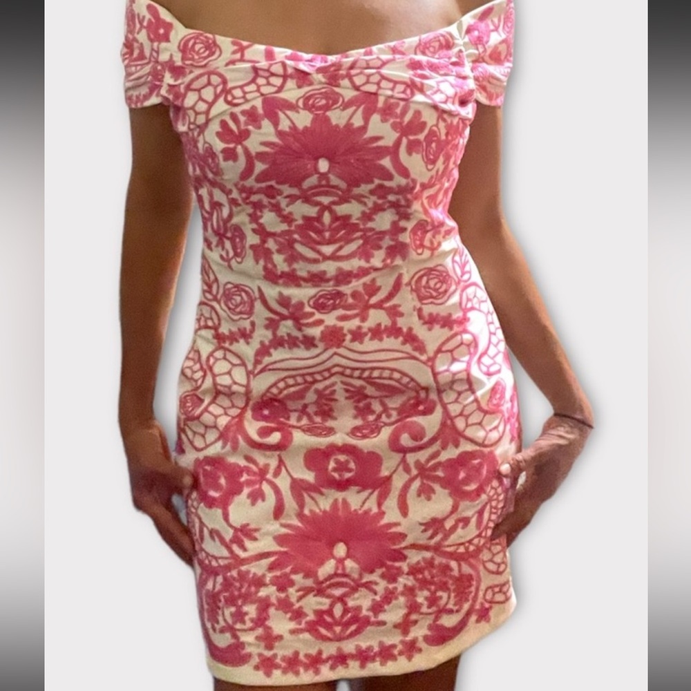 NWT MIXOLOGY PINK EMBROIDERED DRESS
